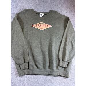 VINTAGE 90s Hersheys Mens Sweatshirt Green Lee Crewneck Pullover Outdoor 2XL
